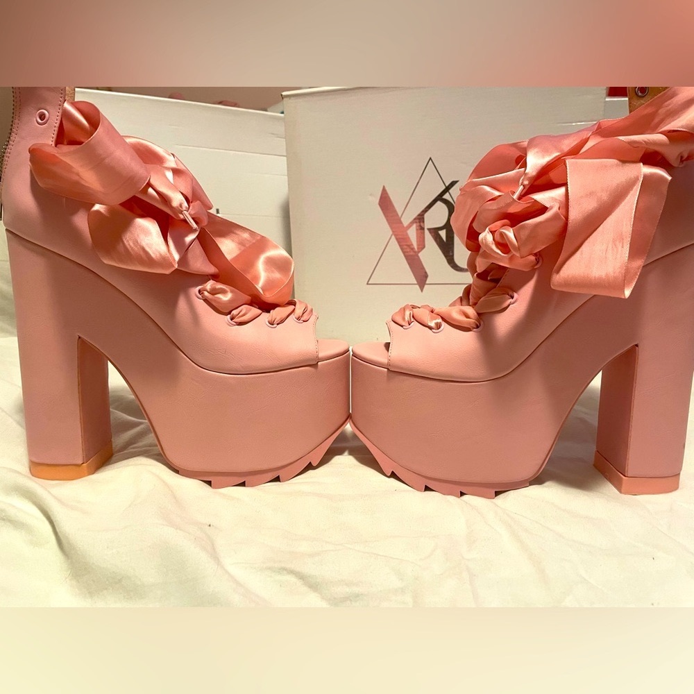 Pink YRU Ballet Bae Platform Heels